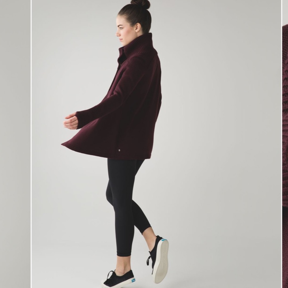 Lululemon Karmic Cocoon Wrap Maroon Burgundy size 4 - Picture 3 of 16